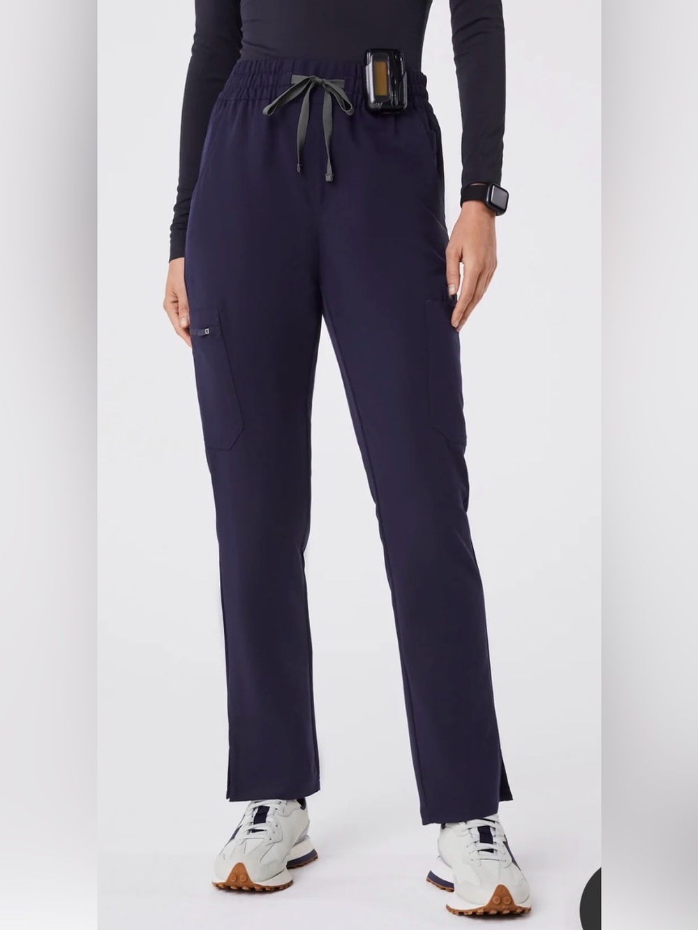 EUC FIGS Dowa High Waisted Straight Leg Navy Blue Pants, Small